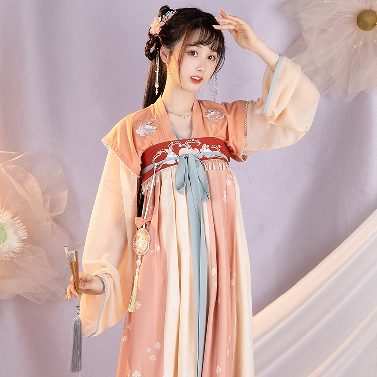 Tang Dynasty Back Short Shirt Chest Pleated Skirt Hanfu Women HanFuDreams