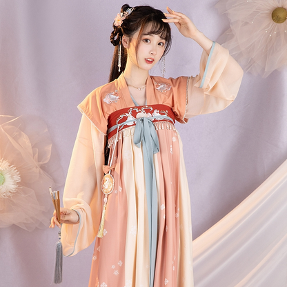 Tang Dynasty Back Short Shirt Chest Pleated Skirt Hanfu Women HanFuDreams