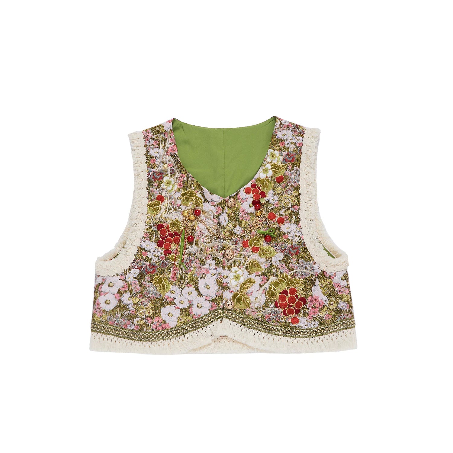 Flower Fairy Story [Red Fruit Manor] Vest Shirt Short Horse Noodles modern HanFuDreams Green Vest S
