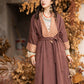 Tang-style Cloak with Round Collar and 24-Panel Ripped Skirt Hanfu