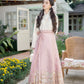 More than thirteen [Ziyang flowering period] pink woven gold horse dress modern HanFuDreams