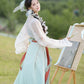 Song style straight-collar shirt with straps, Hanfu dress.