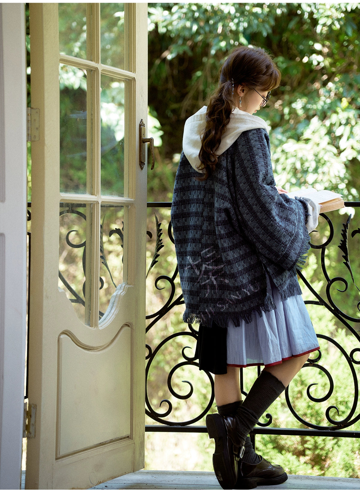 More than thirteen [indigo beads] Xiaoxiangfeng jacket embroidered denim cardigan modern HanFuDreams