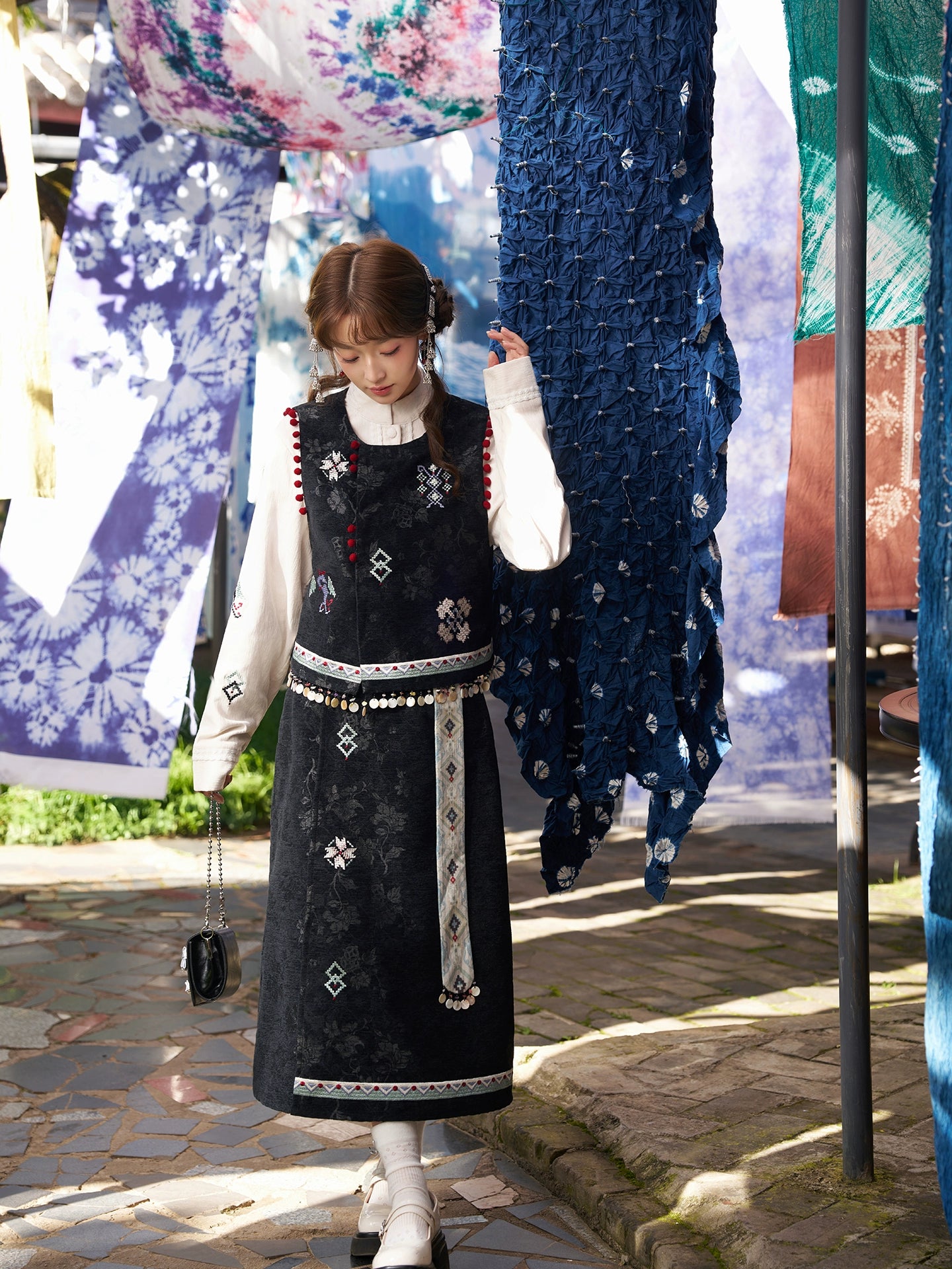 More than thirteen [Jinxiao] Bijia stand-up collar top skirt new Chinese suit modern HanFuDreams