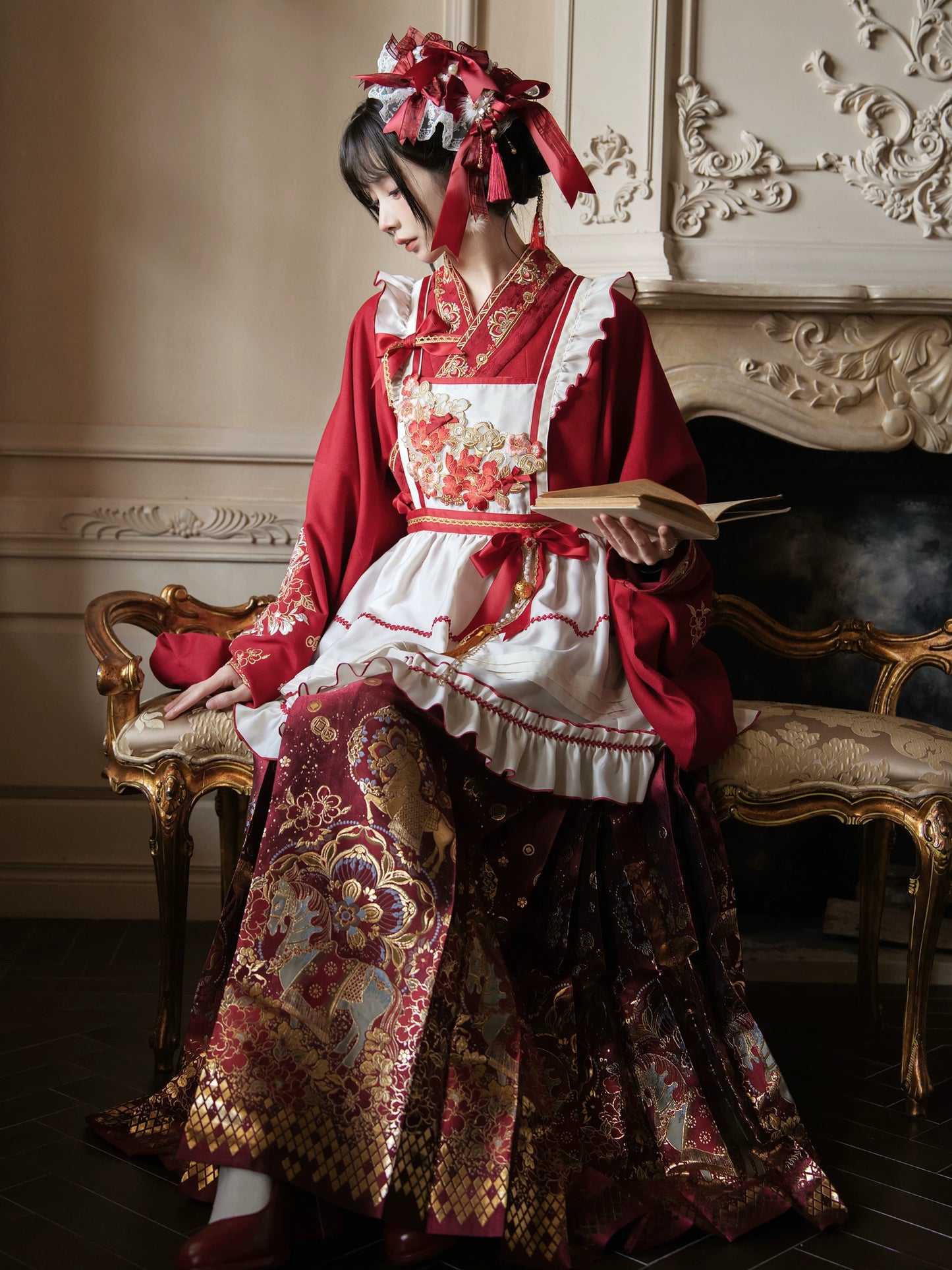 Flower Fairy Story [Gilt Pony] Pipa Sleeve Horse Dress Han-Yang Eclectic Set han HanFuDreams