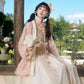 More than thirteen [peach mist towards the smoke] lace suspender embroidered horse dress autumn ming HanFuDreams Three-piece set (excluding petticoat) S