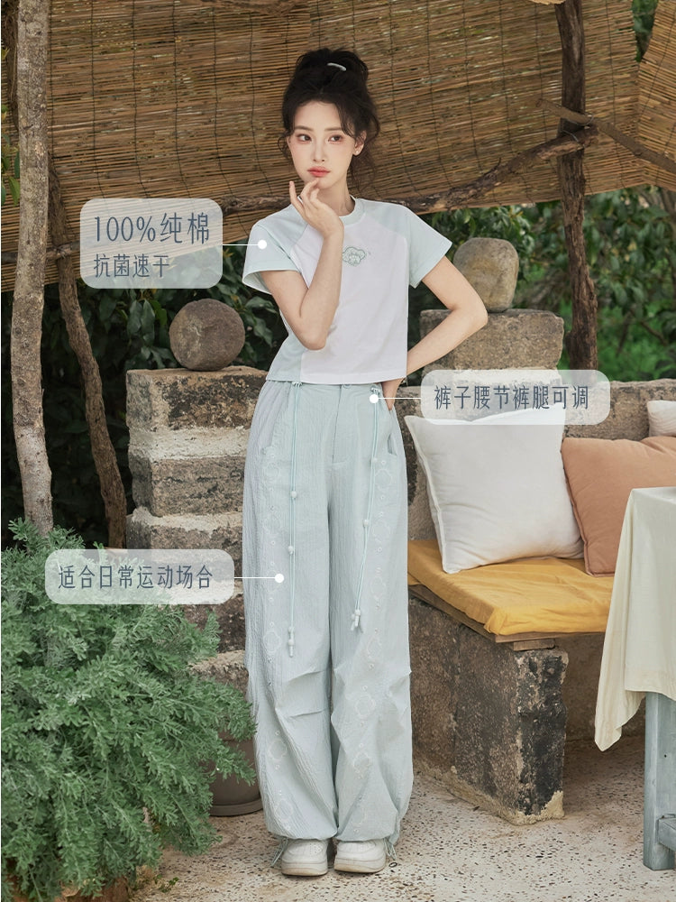 More than thirteen [mints] summer short-sleeved sports suit modern HanFuDreams