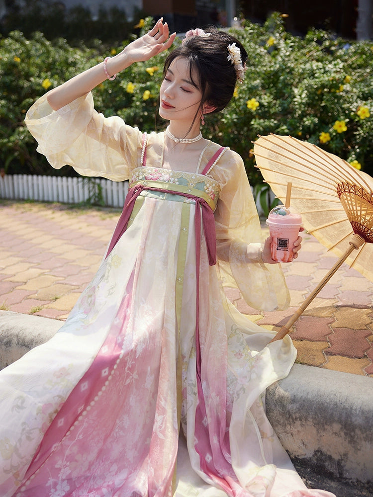 More than thirteen [Pei Yu Spring Breeze] embroidered pink skirt Tang Hanfu women tang HanFuDreams