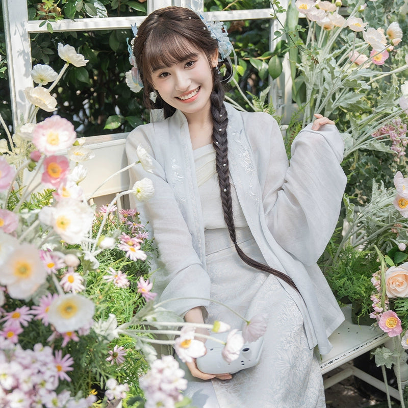 More than thirteen [Yunsheng smoke] cardigan with two skirts, Song Dynasty Hanfu song HanFuDreams three-piece set XS