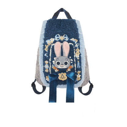 More than thirteen [plush rabbit police officer] winter plush embroidered rabbit backpack