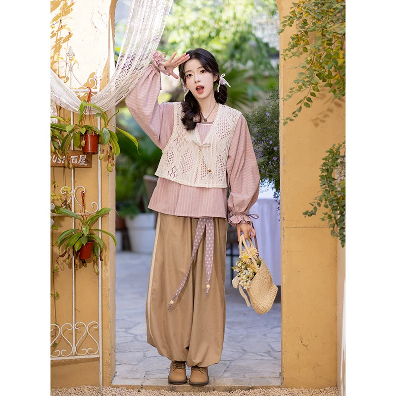 Chi Xia [Field] Han Element Bijia Shorts Bloomers han HanFuDreams Field three-piece set S