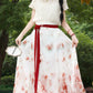 Flower Fairy Story [Camellia] Light gauze skirt High texture printed horse skirt han HanFuDreams