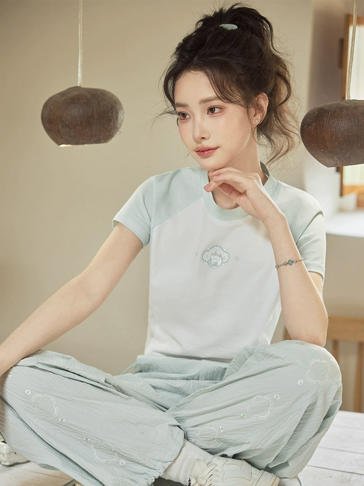 More than thirteen [mints] summer short-sleeved sports suit modern HanFuDreams