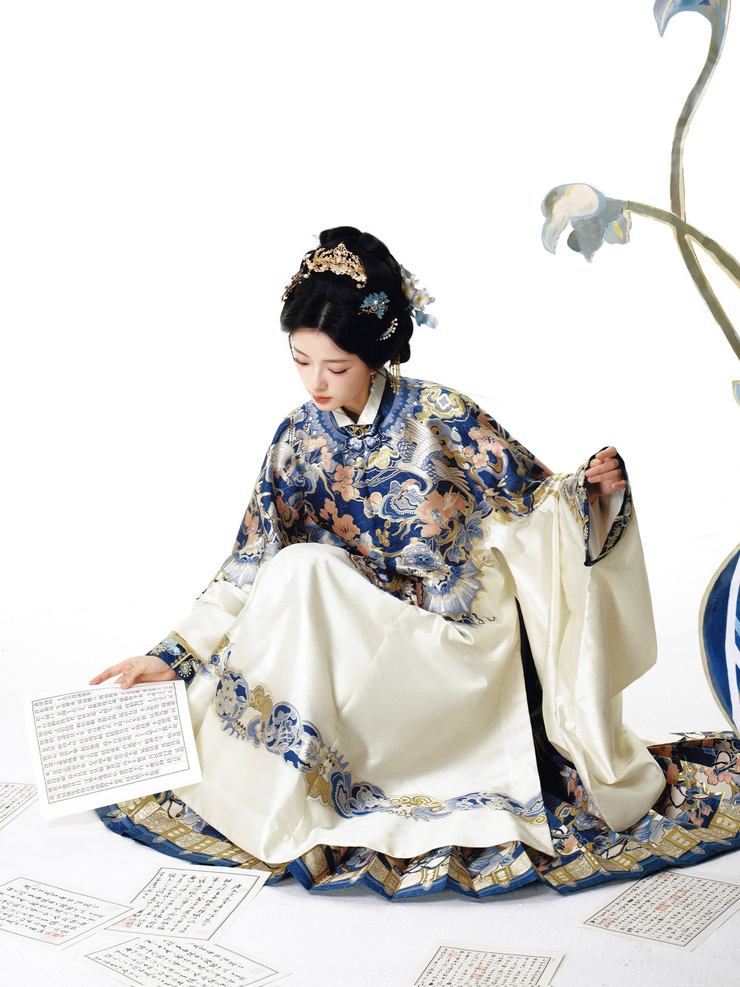 More than thirteen [All Things Life] woven gold stand-up collar large pony skirt Ming-made ming HanFuDreams