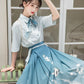 Short shirt gradual change eight points horse skirt hanfu han