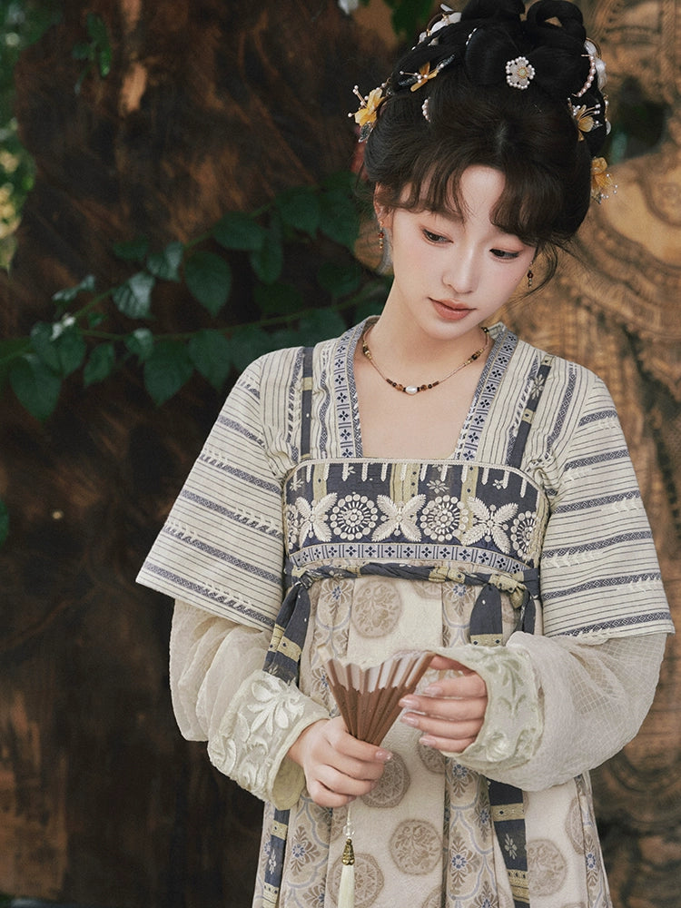 More than thirteen [sweet rain] printed chest-length suspender broken skirt Tang Hanfu tang HanFuDreams
