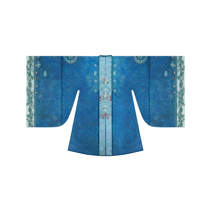 More Than Thirteen Angry Sea Diving Sand Hanfu Women Set Wide Sleeve Suspender Top han HanFuDreams Big sleeve shirt S