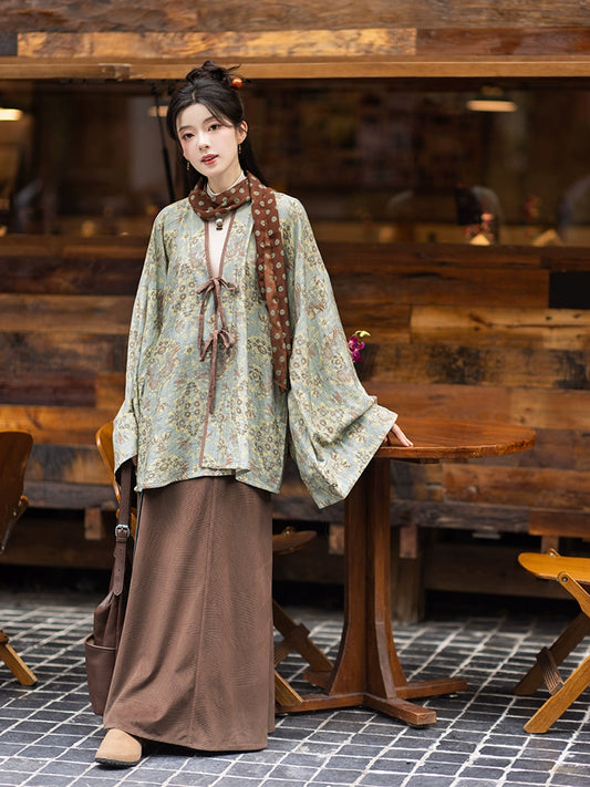 Chi Xia [mint wood] people cotton pleated clothes one-piece cross-dress Jin jin HanFuDreams