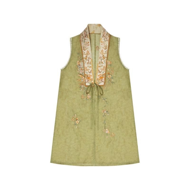 Inkless Art - Ming Tencel Bijia & Elastic Mamian Skirt Set modern HanFuDreams Bijia Vest XS