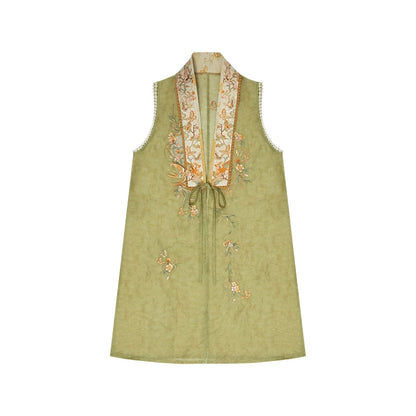 Inkless Art - Ming Tencel Bijia & Elastic Mamian Skirt Set modern HanFuDreams Bijia Vest XS
