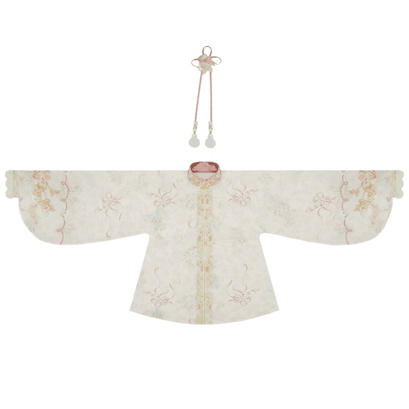 More than thirteen [Mary Cat] Pink horse-faced skirt plush Hanfu han HanFuDreams Stand collared cardigan XS