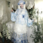 Flower Fairy Story [Celadon Mirror] Pipa Sleeve Blue and White Porcelain Horse Dress Set Han han HanFuDreams
