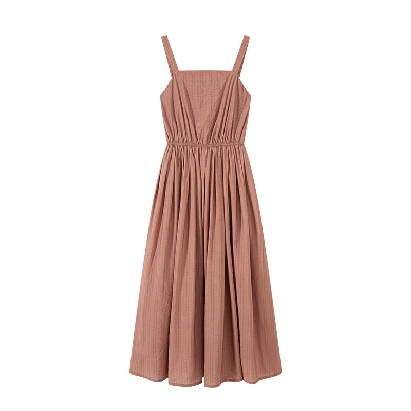 Han element suspender skirt daily hanfu han HanFuDreams Cotton lotus root pink suspender skirt S