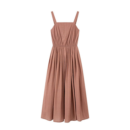 Han element suspender skirt daily hanfu han HanFuDreams Cotton lotus root pink suspender skirt S