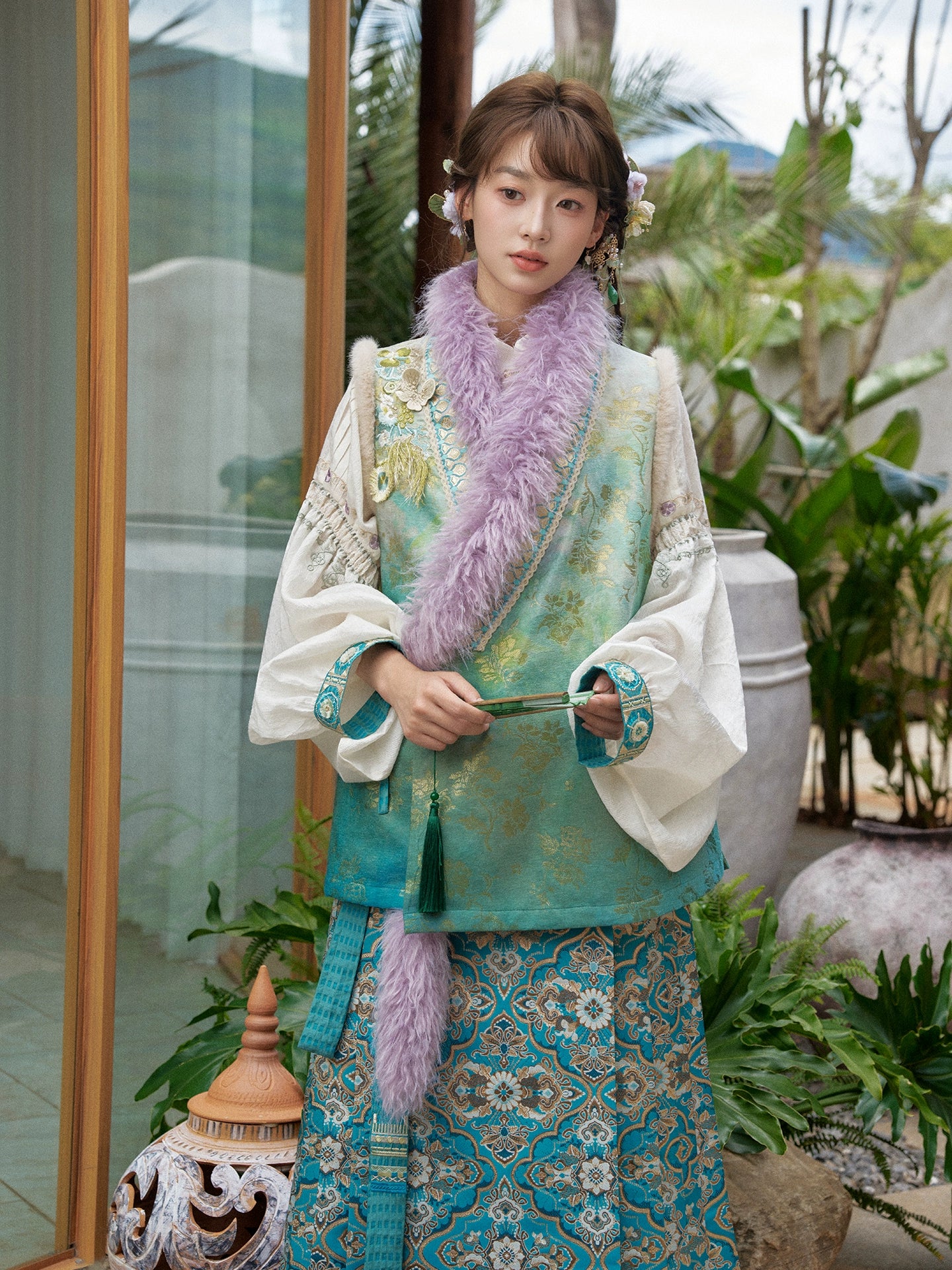 More than thirteen [Empty Mountain Evening Photo] Weaving Gold Bijia Horse Face Skirt Ming ming HanFuDreams