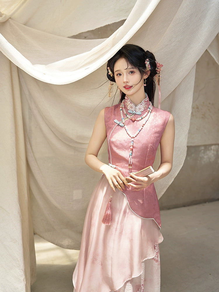 More than thirteen [Huaixiu] Huo Xiuxiu national style printed cheongsam modern HanFuDreams