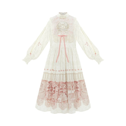 More than thirteen [cat afternoon tea] embroidered placket jacket dress modern HanFuDreams dress S
