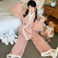 More than thirteen [Guiyun] plush pink pajamas jacket pajama pants modern HanFuDreams