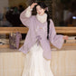 Chi Xia [Phalaenopsis Dream] velvet medium and long jacket imitation fox fur collar