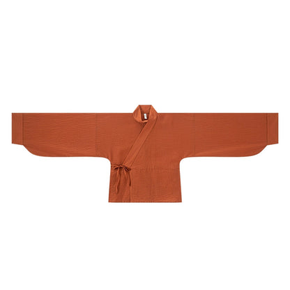 Hanfu Curved Collar Shirt & Broken Skirt Set jin HanFuDreams Tencel Curved Neck Short Shirt S