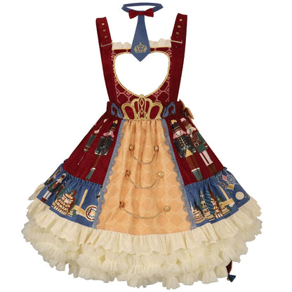 Cherry love christmas lolita skirt clara jsk strap lolita HanFuDreams Strap skirt + waist print streamer + tie S