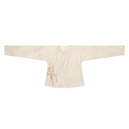 Han Element Man Cotton Cardigan Shorts Improved Bloomers Hanfu han HanFuDreams Silk crew neck blouse S