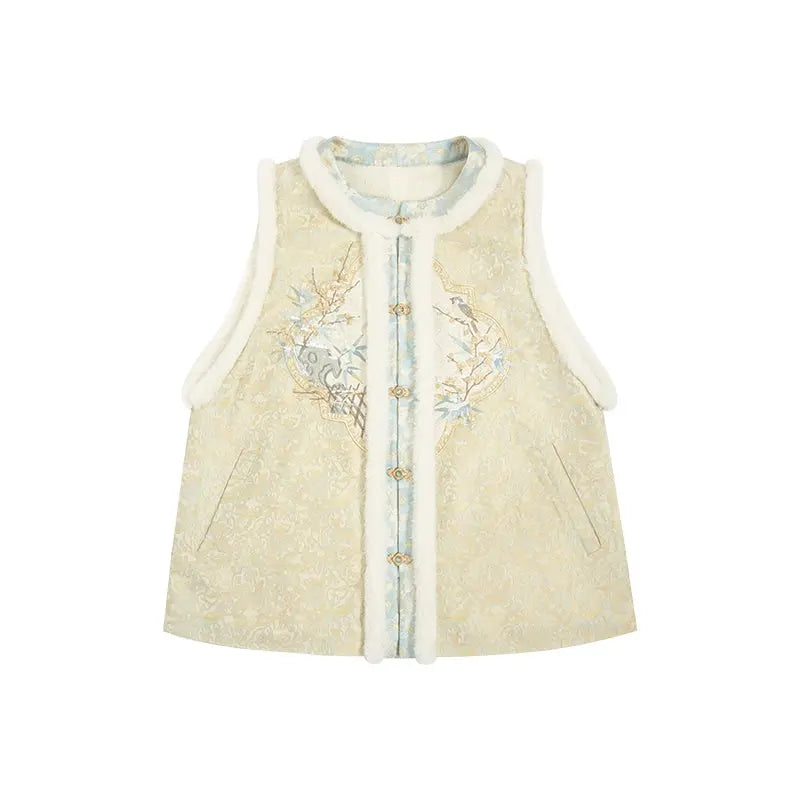 July Eve [Yan Xue Ning Bamboo] Pair Pipa Sleeve Short Armor Jacket han HanFuDreams 砚雪凝竹 比甲 XS