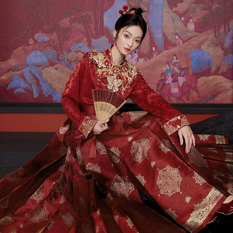 More than thirteen [瑞香宝相] New Chinese horse dress toasting clothes women song HanFuDreams three-piece set XS