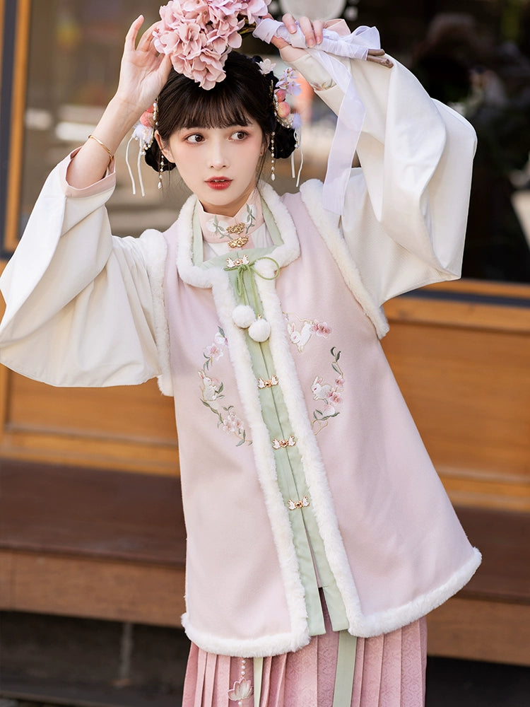 Ming-made velvet short than nail pleated skirt Hanfu