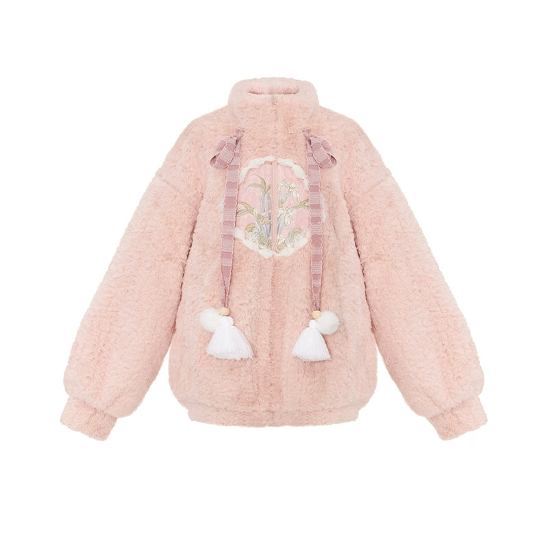 More than thirteen [Ranchi] warm cute lamb wool embroidered padded jacket