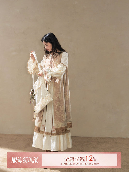 July Eve [Fern Times Record] embroidered long armor coat lace dress modern HanFuDreams