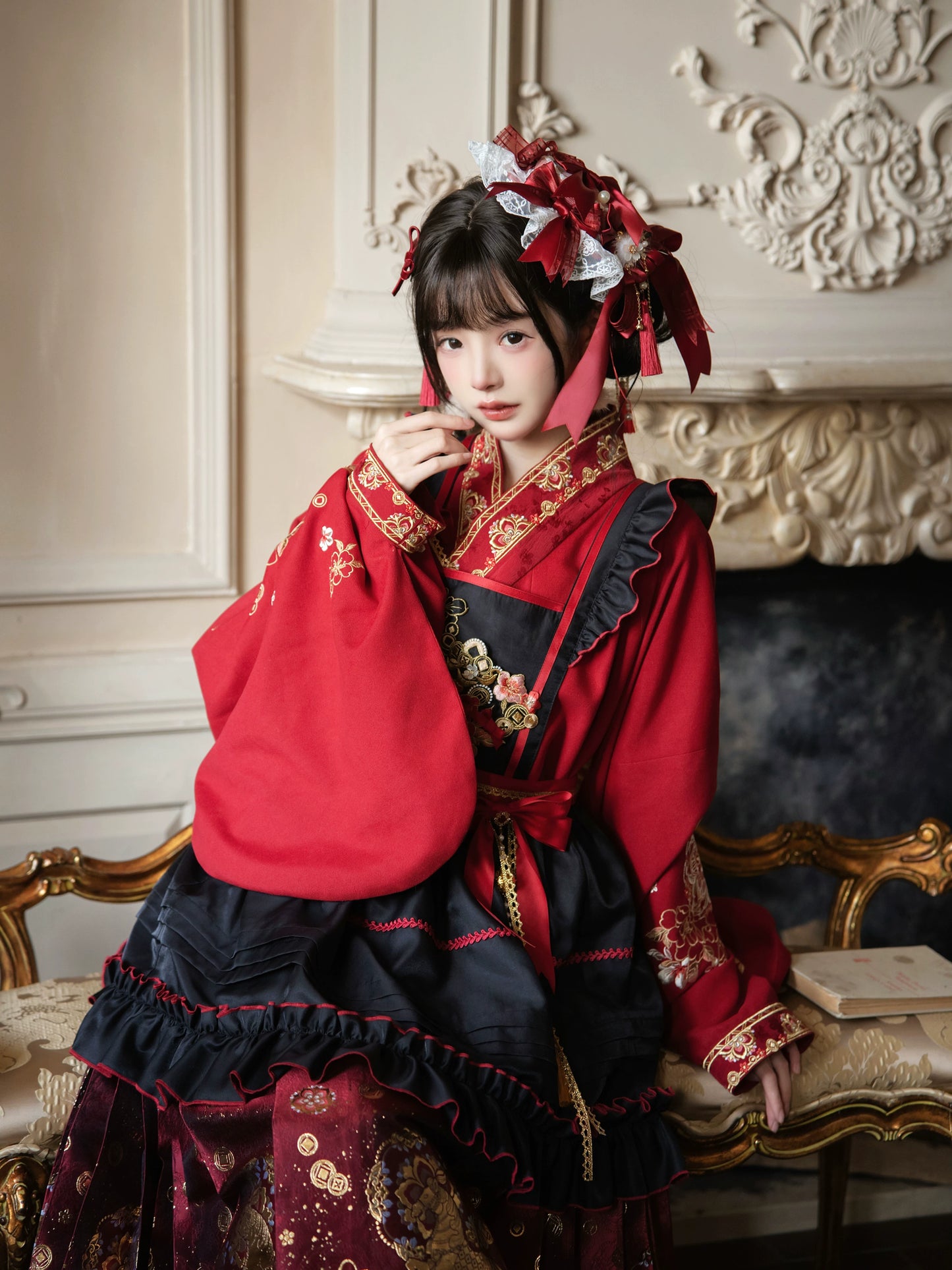 Flower Fairy Story [Gilt Pony] Pipa Sleeve Horse Dress Han-Yang Eclectic Set han HanFuDreams