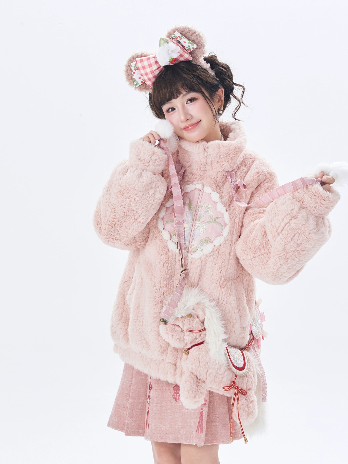 More than thirteen [Ranchi] warm cute lamb wool embroidered padded jacket