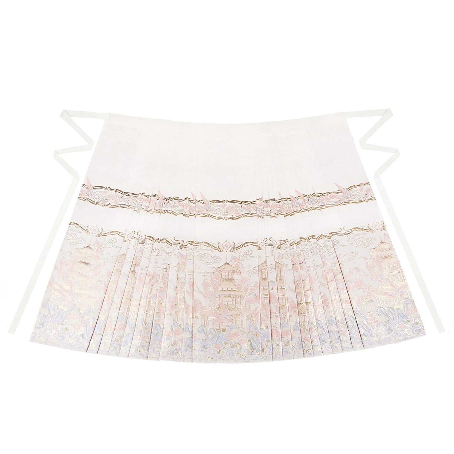 Flower Fairy Story [Yan Yunting] Fleece Cream Yellow Bijia Horse Skirt Set Ming ming HanFuDreams Horse skirt S