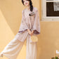 Ming-made cotton round neck cardigan improved Song pants Hanfu