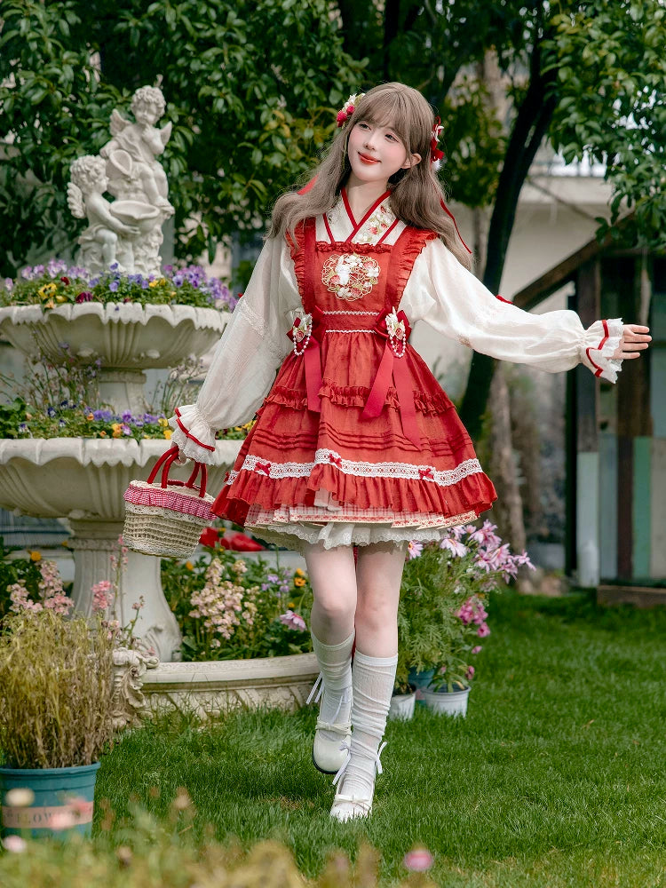 Flower Fairy Story [Strawberry Rabbit Tower] Original Hanfu Accessories accessories HanFuDreams