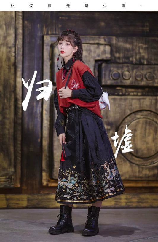 Han element horse dress Hanfu