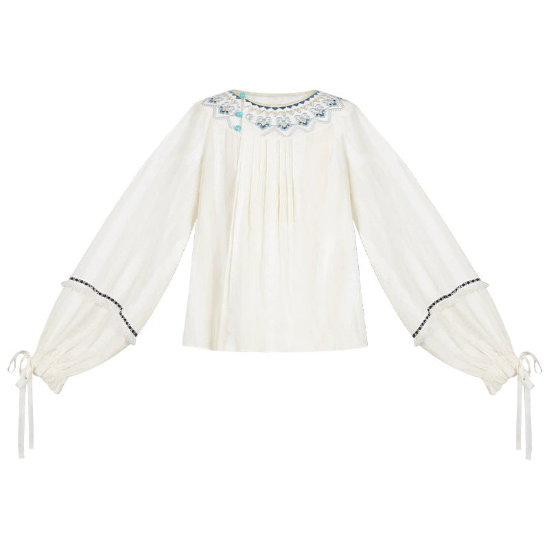 More than thirteen [西江望月] summer ethnic style suit Hanfu modern HanFuDreams top XS