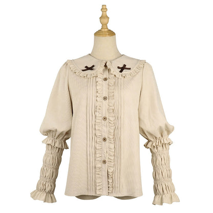 Autumn and winter lolita cat detective JSK Japanese is open retro college style lolita HanFuDreams Inside shirt S