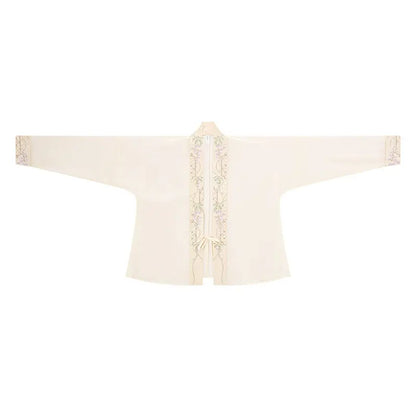 Hanfu Long Sleeve Shirt & Pleated Skirt Set song HanFuDreams Airplane Sleeve Short Shirt S